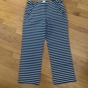 J. Crew Navy White Stripe Pants 12 Linen Blend